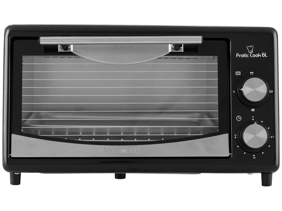 Forno Elétrico de Bancada Mondial com Timer 6L Preto Pratic Cook FR-09 - 9