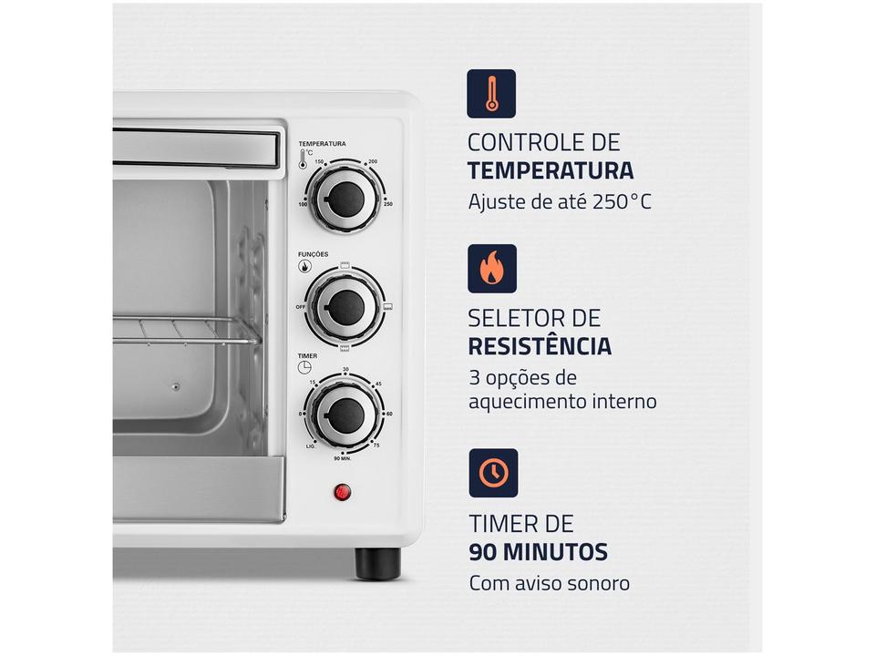 Forno Elétrico de Bancada Mondial Multifuncional 42L Branco e Prata Grand Family II FRN-42-W - 3