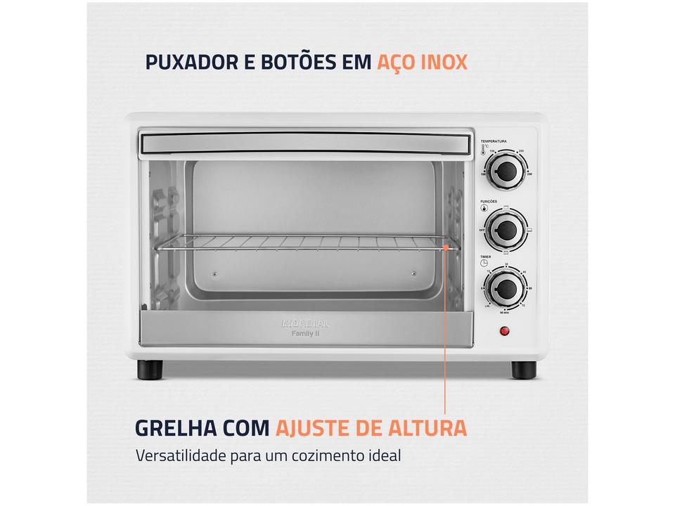 Forno Elétrico de Bancada Mondial Multifuncional 42L Branco e Prata Grand Family II FRN-42-W - 4