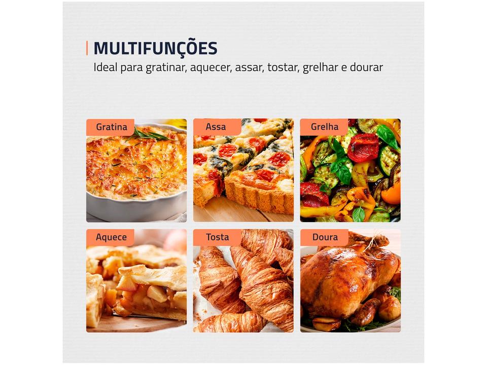 Forno Elétrico de Bancada Mondial Multifuncional 42L Preto e Prata Grand Family II FRN-42-B - 2