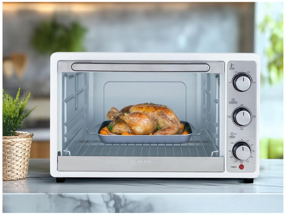 Forno Elétrico de Bancada Mondial Multifuncional 52L Branco e Prata Grand Family II FRN-52-W - 1
