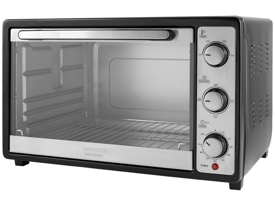 Forno Elétrico de Bancada Mondial Multifuncional 52L Preto e Prata Grand Family II FRN-52-B - 8
