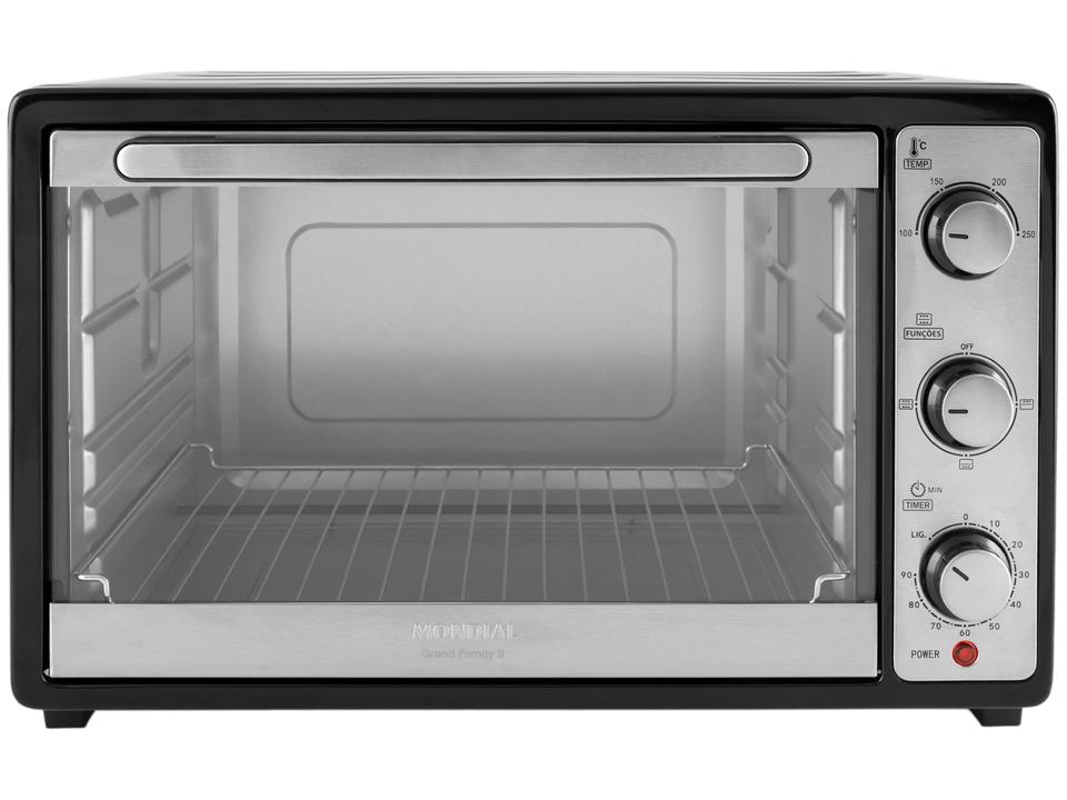 Forno Elétrico de Bancada Mondial Multifuncional 52L Preto e Prata Grand Family II FRN-52-B - 9