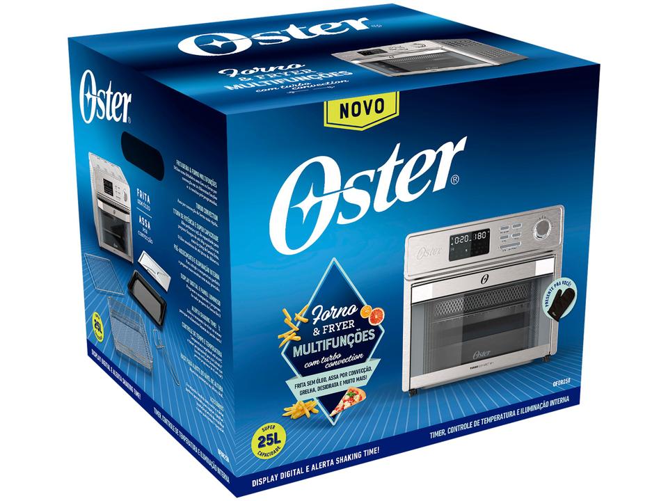 Forno Elétrico de Bancada Oster 25L Prata Turbo Convection - 15