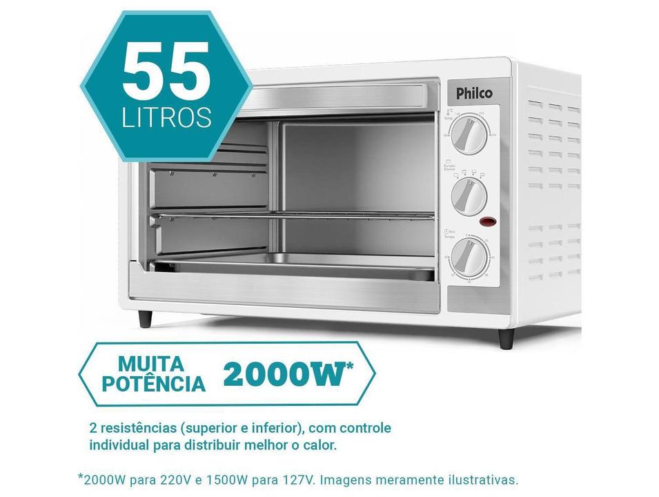 Forno Elétrico de Bancada Philco Grill 55L Branco PFE57 - 4