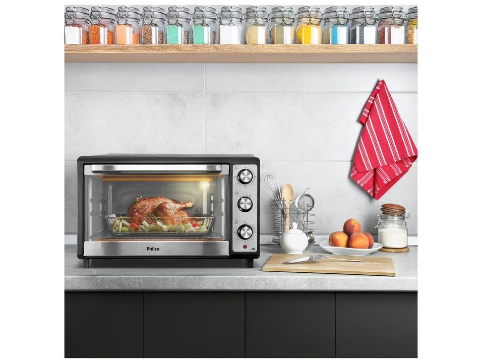 Forno Elétrico de Bancada Philco Multifuncional Grill 66L com Lâmpada Preto PFE66 - 1