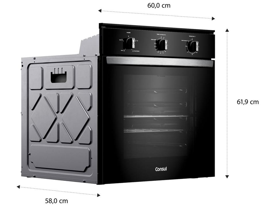 Forno Elétrico de Embutir Consul Multifuncional 84L Preto COB84BE - 10