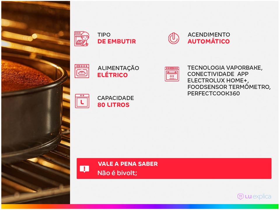 Forno Elétrico de Embutir Electrolux 80L Cinza - 1