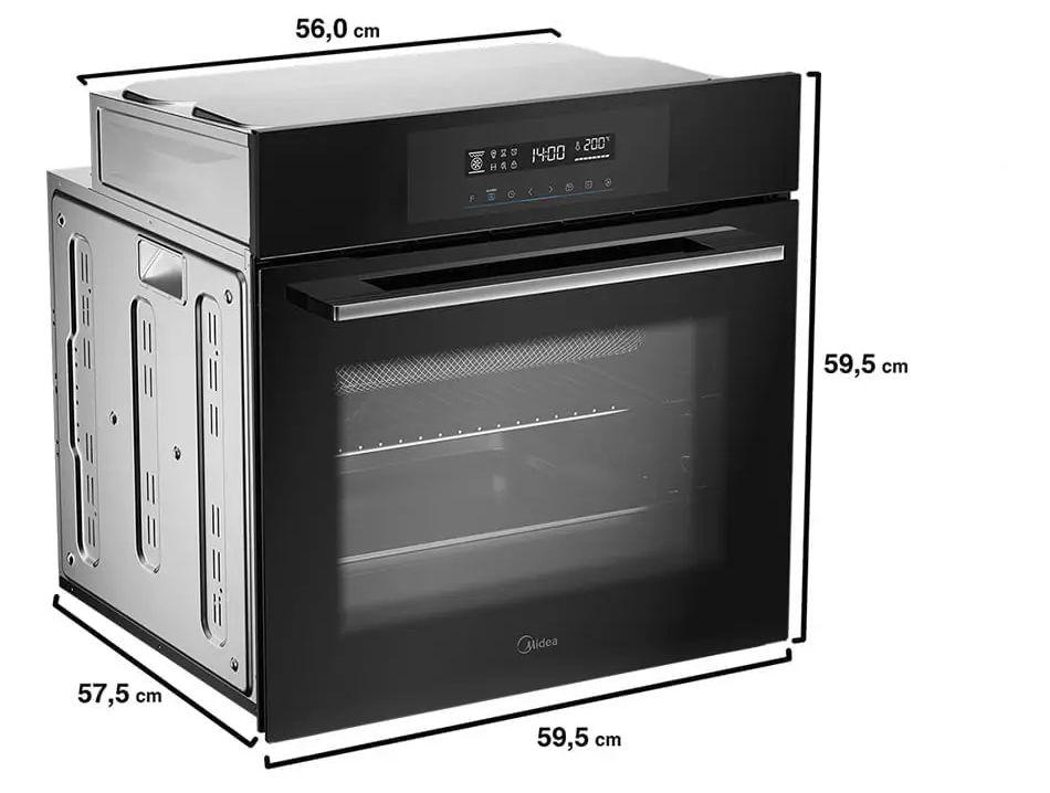 Forno Elétrico de Embutir Midea Multifuncional Grill 80L Preto Touch com Airfryer TST80P2 - 6
