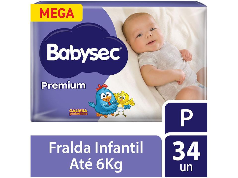 Fralda Babysec Galinha Pintadinha Premium - Tam. P até 6kg 34 Unidades - 1