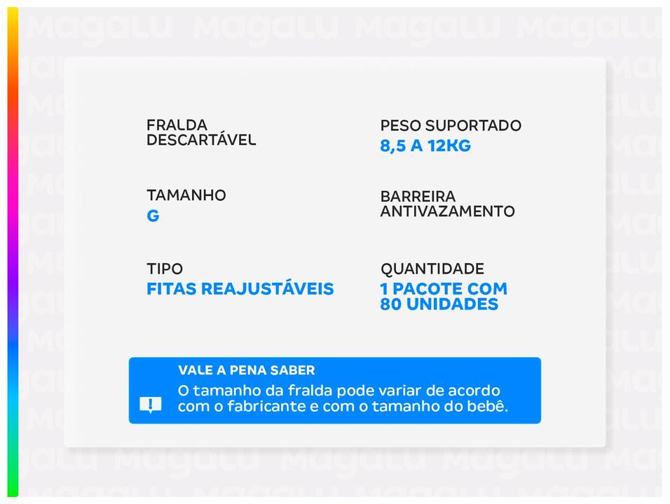 Fralda Babysec Galinha Pintadinha Ultra Sec G 8,5 a 12kg 80 Unidades - 1