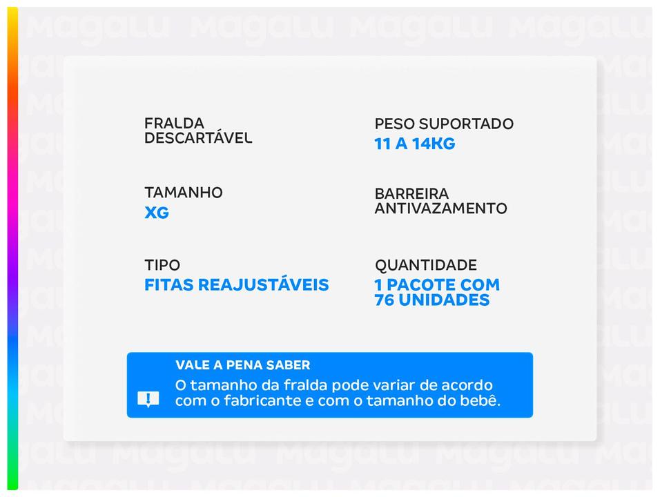 Fralda Babysec Galinha Pintadinha Ultra Sec XG 11 a 14kg 76 Unidades - 1