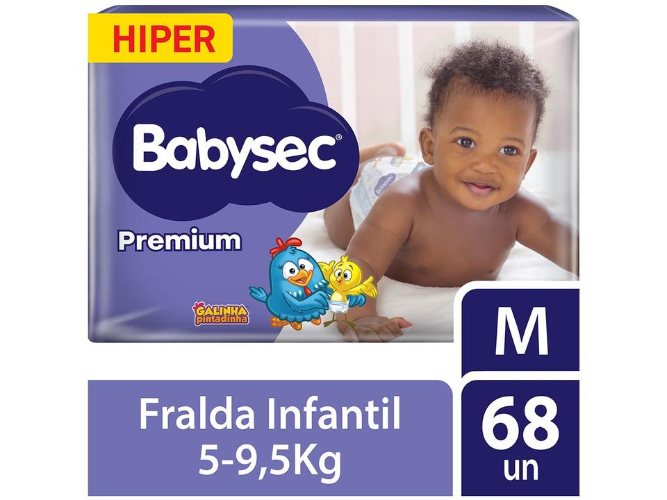 Fralda Babysec Premium Hiper M 5 a 9,5kg 68 Unidades - 1