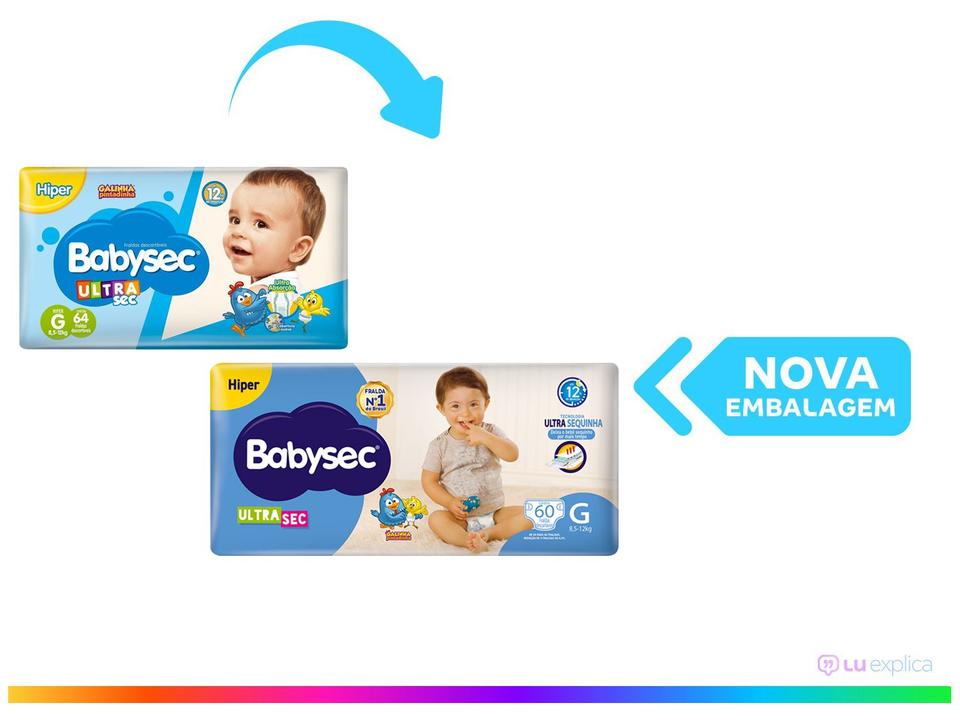 Fralda Babysec Ultrasec Galinha Pintadinha Tam. G 8,5 a 12kg 60 Unidades - 2