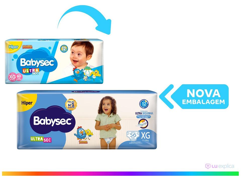 Fralda Babysec Ultrasec Galinha Pintadinha Tam. XG 11 a 14kg 56 Unidades - 2