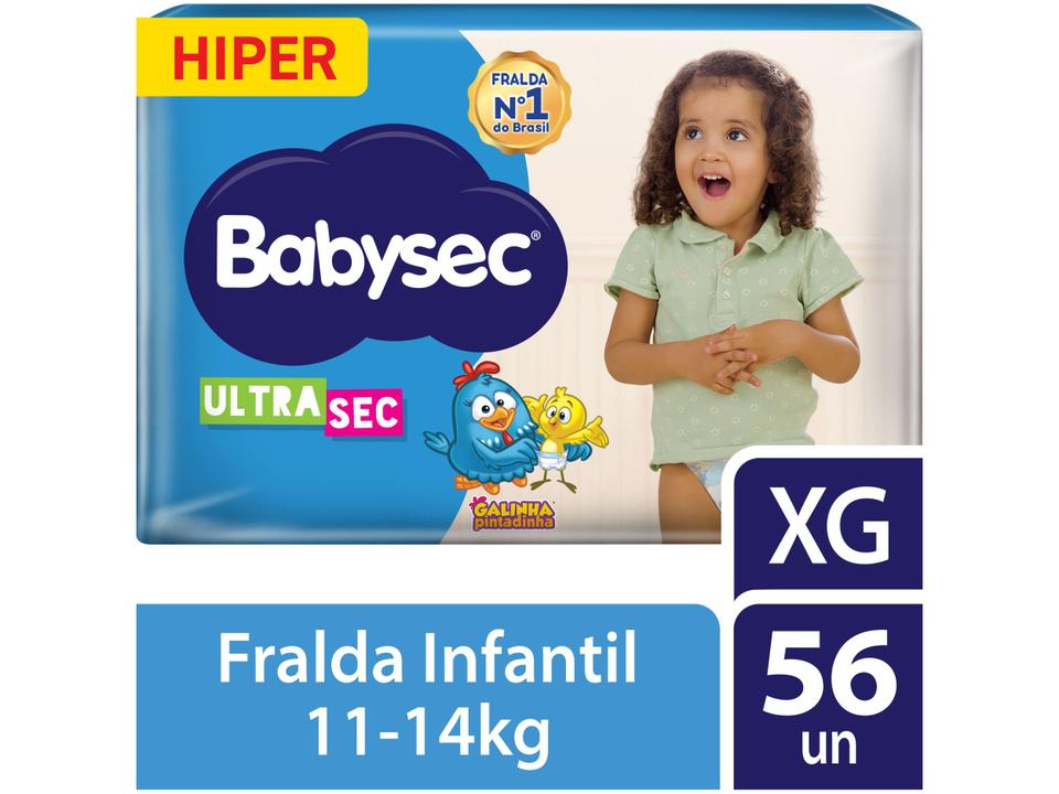 Fralda Babysec Ultrasec Galinha Pintadinha Tam. XG 11 a 14kg 56 Unidades - 1