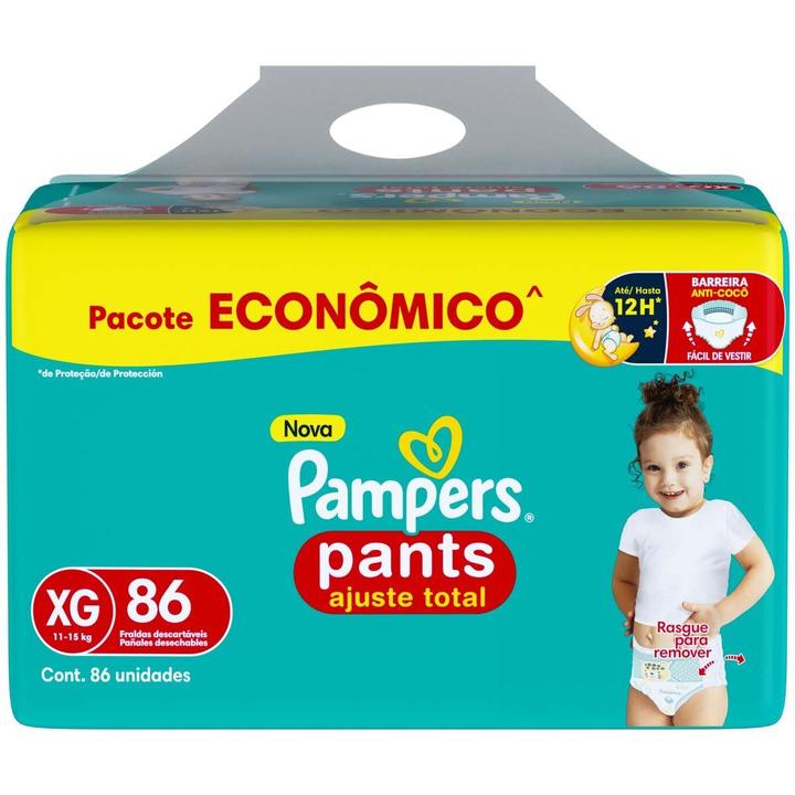 Fralda Calça Pampers Pants Ajuste Total Tam. XG 11 a 15kg 86 Unidades - 8