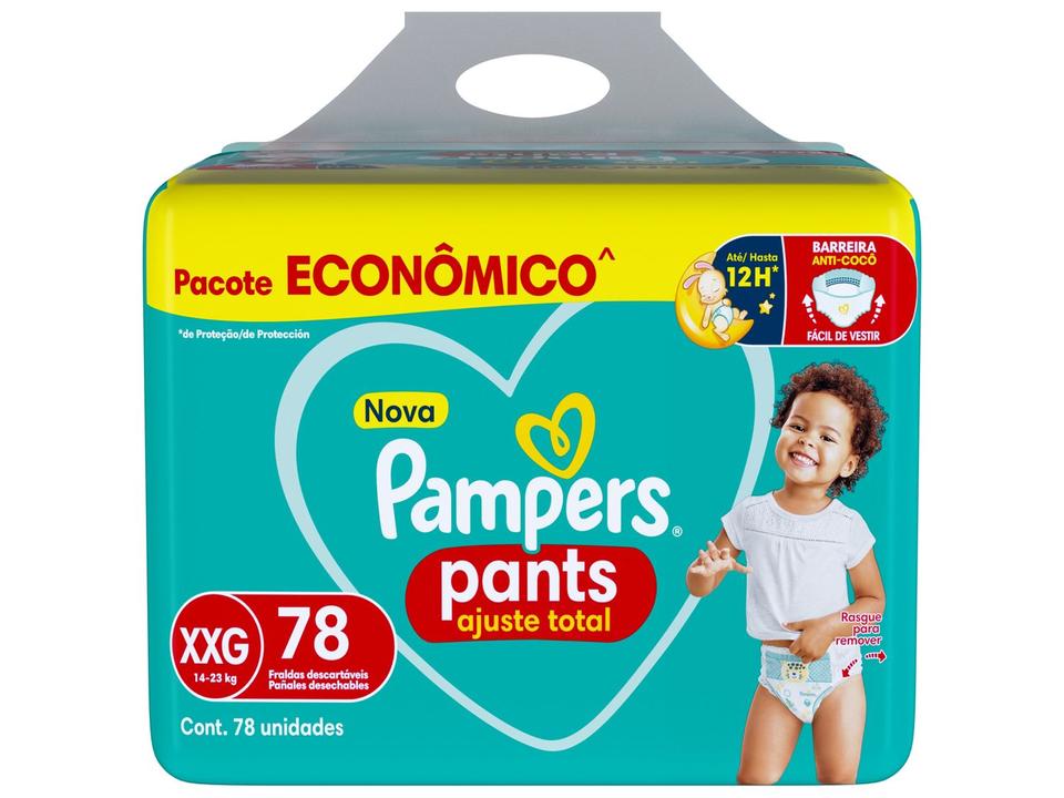Fralda Calça Pampers Pants Ajuste Total Tam. XXG 14 a 23kg 78 Unidades - 10