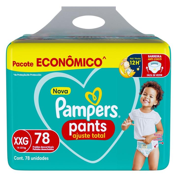 Fralda Calça Pampers Pants Ajuste Total Tam. XXG 14 a 23kg 78 Unidades - 9