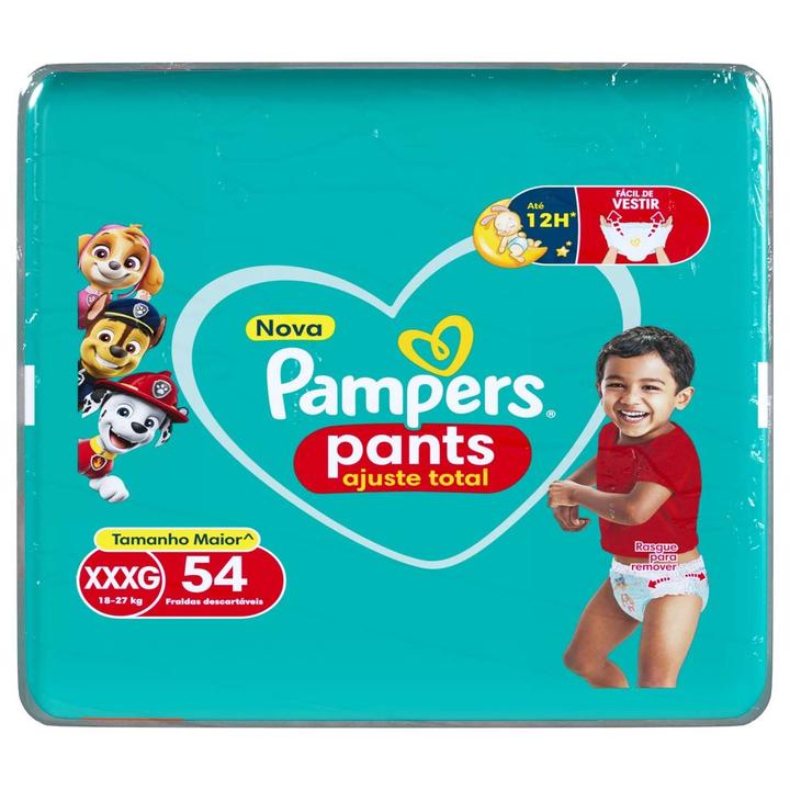 Fralda Calça Pampers Pants Ajuste Total Tam. XXXG 18 a 27kg 108 Unidades - 9