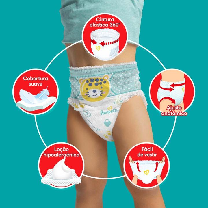 Fralda Calça Pampers Pants Ajuste Total Tam. XXXG 18 a 27kg 108 Unidades - 1