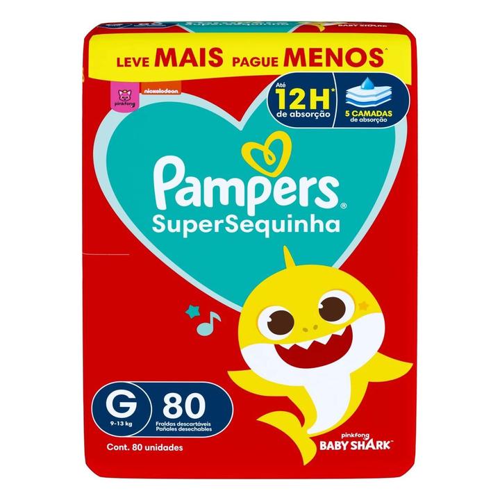 Fralda Descartável Pampers Supersequinha Tamanho G (9 a 13kg) 80 Unidades - 8