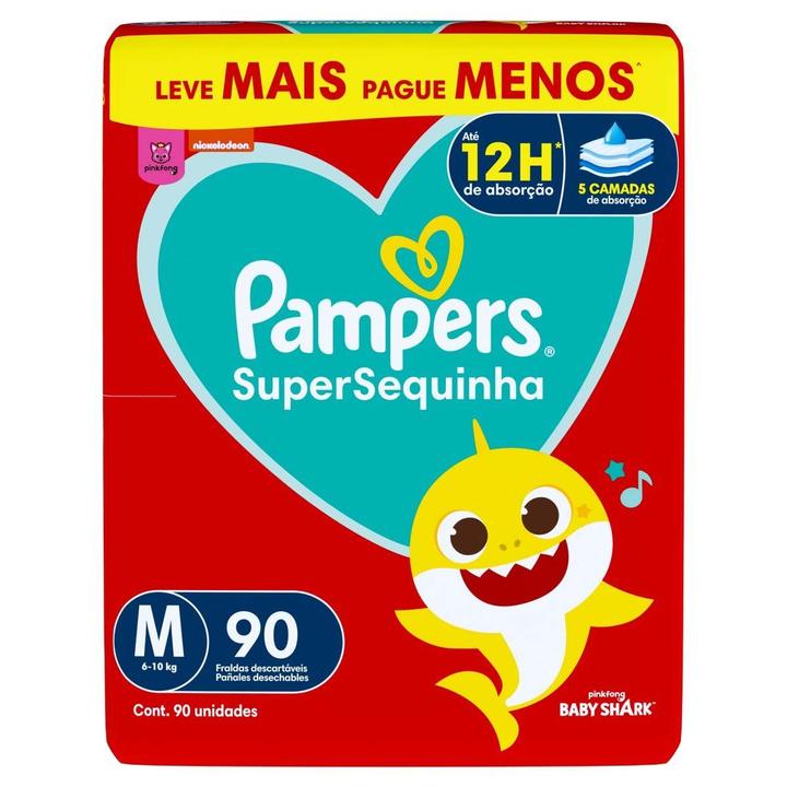 Fralda Descartável Pampers Supersequinha Tamanho M (6 a 10kg) 90 Unidades - 8