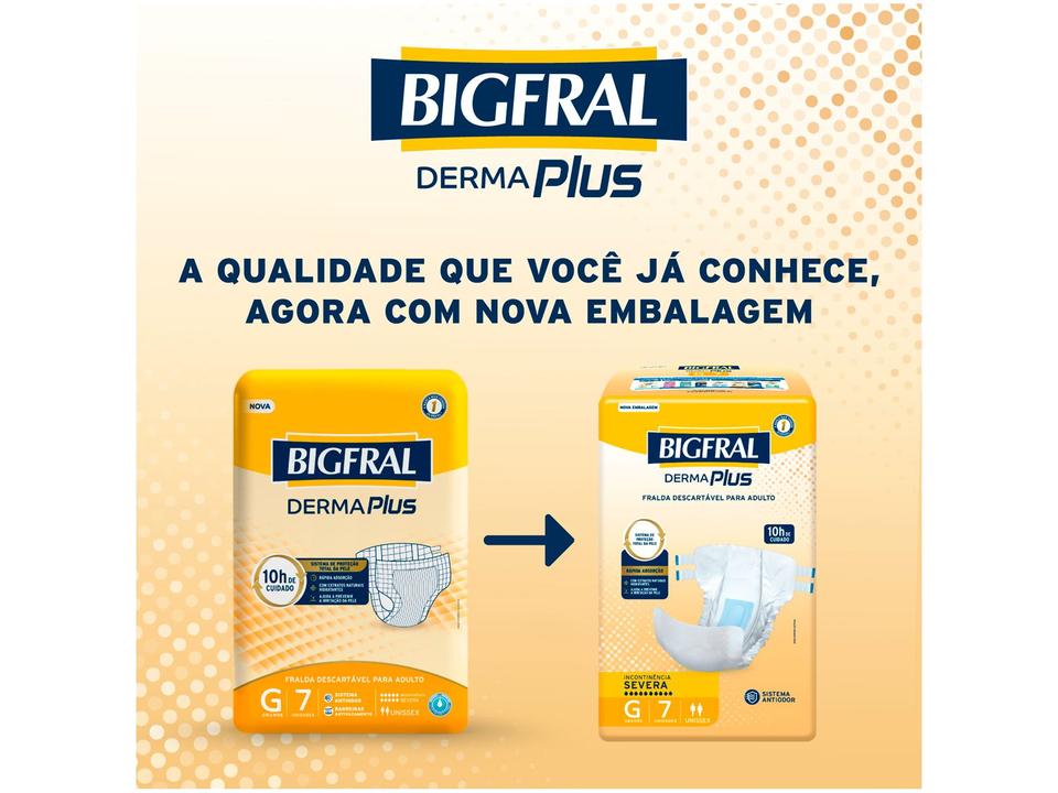 Fralda Geriátrica Bigfral Derma Plus G 7 Unidades - 3