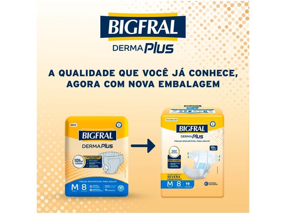 Fralda Geriátrica Bigfral Derma Plus M - 3