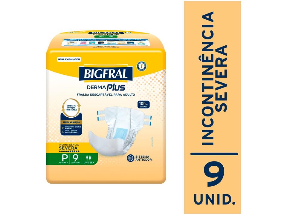Fralda Geriátrica Bigfral Derma Plus P - 1