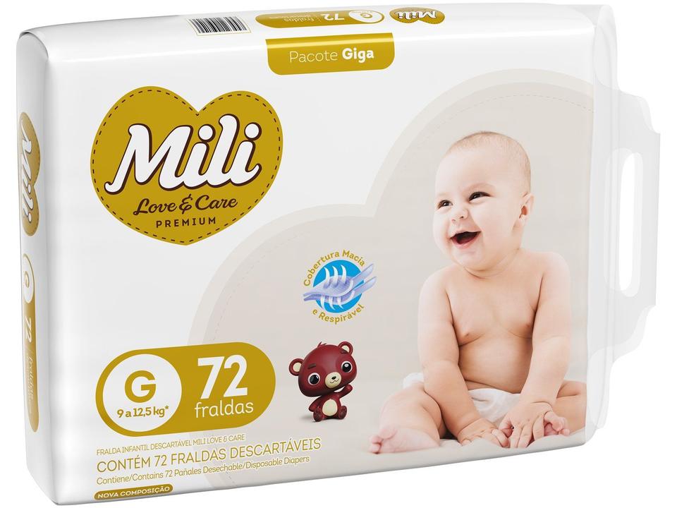Fralda Mili Premium Love & Care Tam. G 9 a 12,5kg 72 Unidades - 4