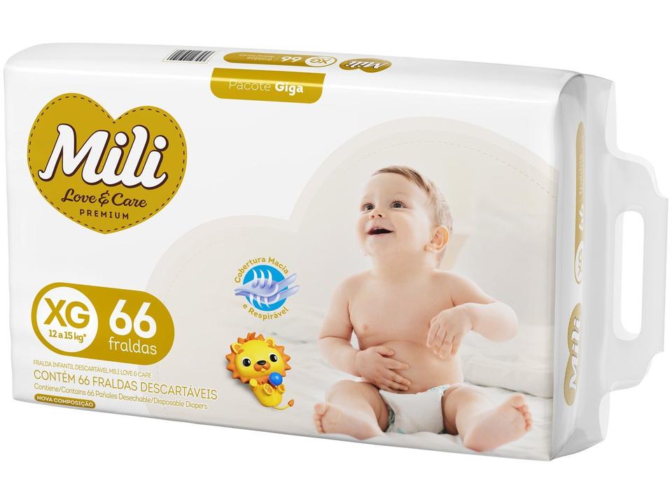 Fralda Mili Premium Love & Care Tam. XG 12 a 15kg  66 Unidades - 3