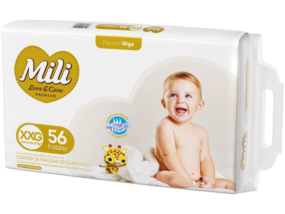 Fralda Mili Premium Love & Care Tam. XXG acima de 15kg 56 Unidades - 3