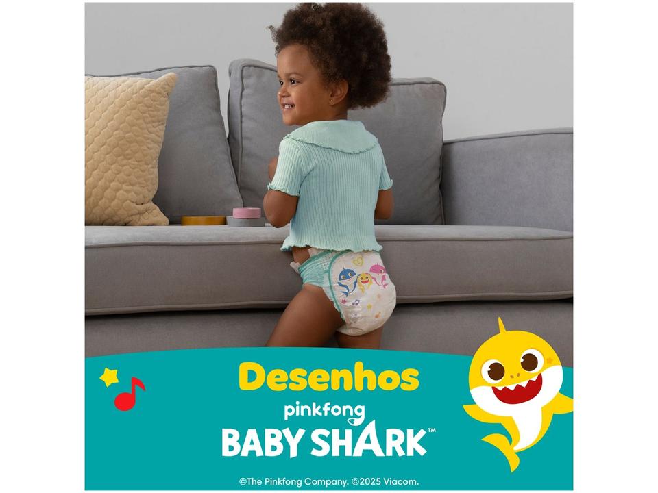 Fralda Pampers Baby Shark SuperSequinha Diurna e Noturna XG 11 a 15kg 70 Unidades - 4