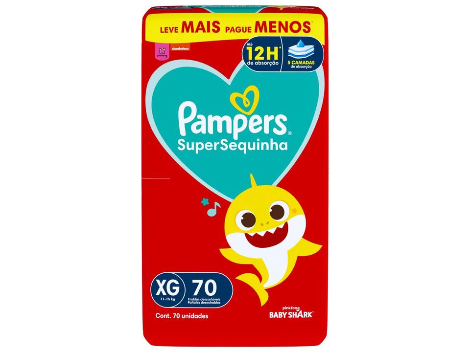 Fralda Pampers Baby Shark SuperSequinha Diurna e Noturna XG 11 a 15kg 70 Unidades - 9