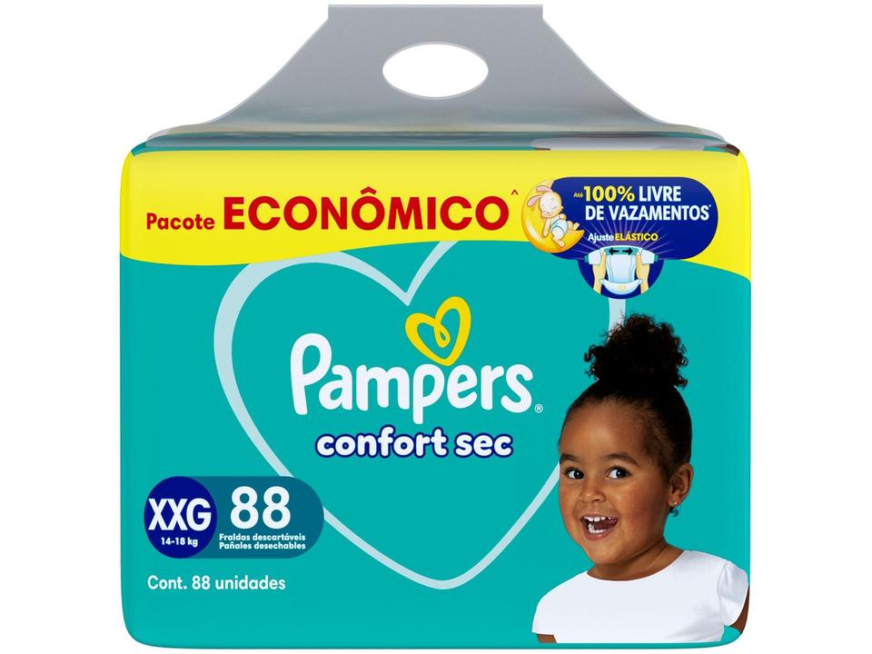 Fralda Pampers Confort Sec Diurna e Noturna XXG 14 a 18kg 88 Unidades - 9