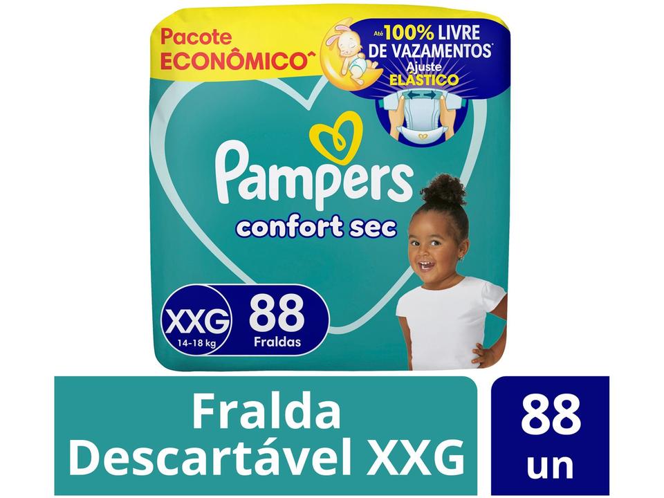 Fralda Pampers Confort Sec Diurna e Noturna XXG 14 a 18kg 88 Unidades - 2