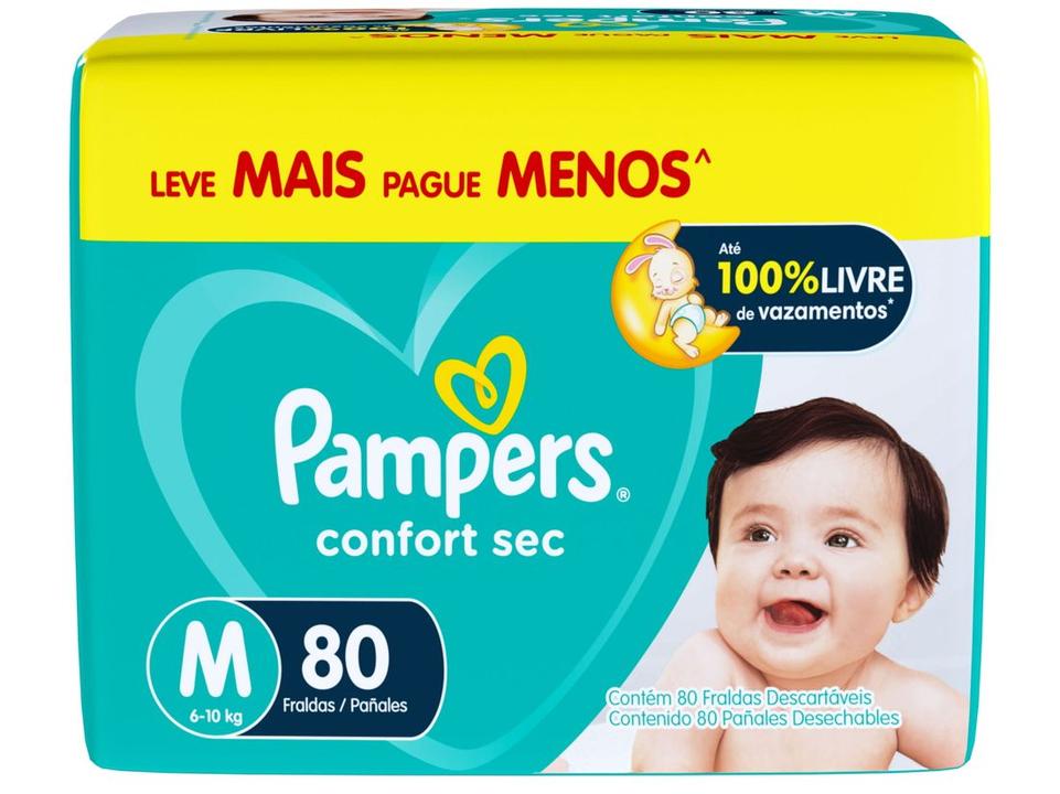 Fralda Pampers Confort Sec Tam. M 6 a 10kg 80 Unidades - 12