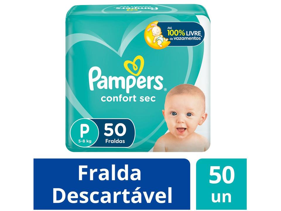 Fralda Pampers Confort Sec Tam. P 5 a 8kg 50 Unidades - 1