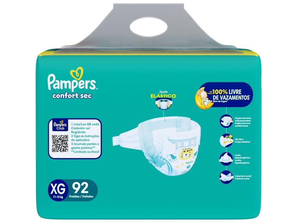 Fralda Pampers Confort Sec Tamanho XG (11-15kg) 92 Unidades - 9