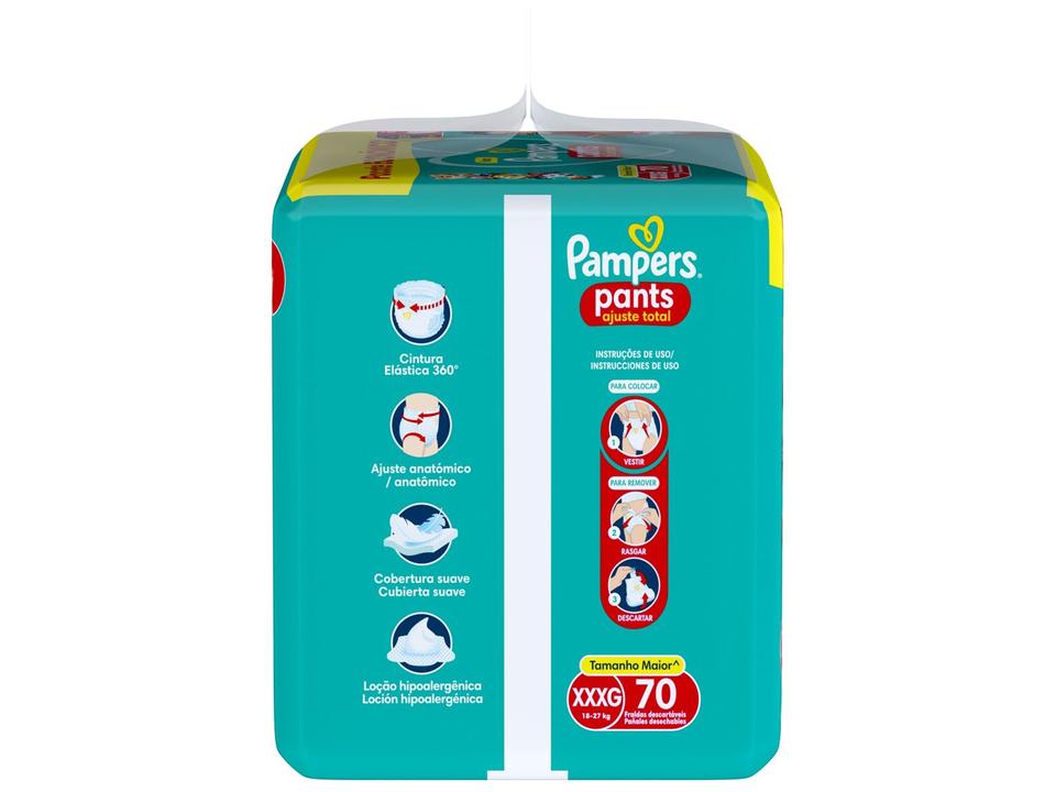 Fralda Pampers Pants Ajuste Total Tamanho XXXg (18-27Kg) 70 Unidades - 10