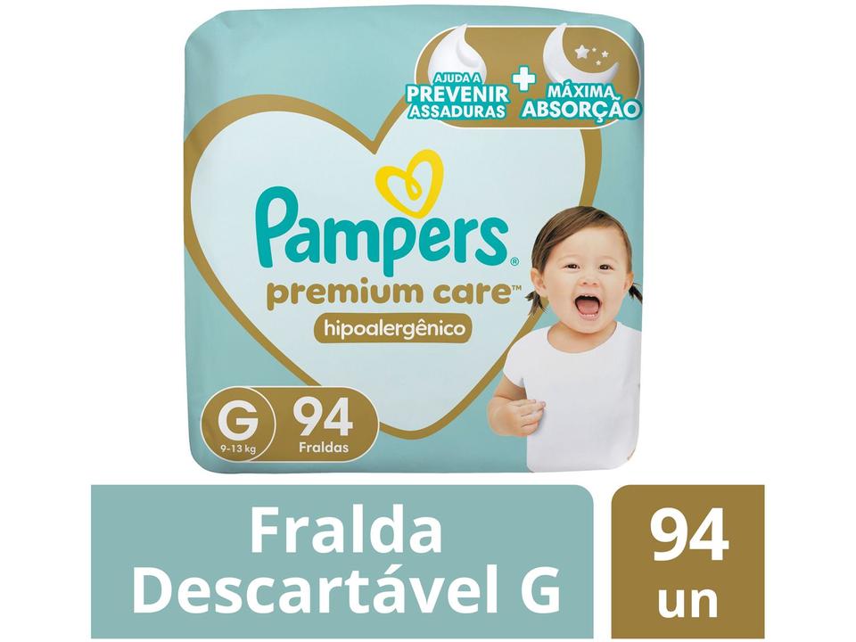 Fralda Pampers Premium Care Diurna e Noturna G 9 a 13kg 94 Unidades - 2