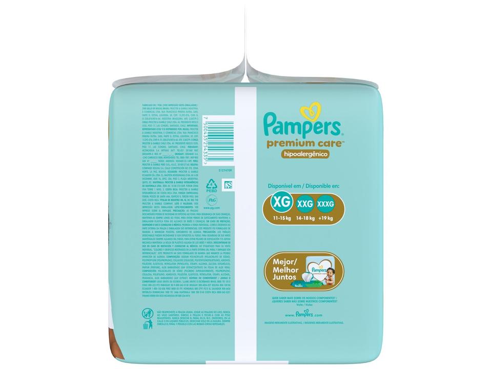 Fralda Pampers Premium Care Diurna e Noturna XG 15kg 88 Unidades - 12