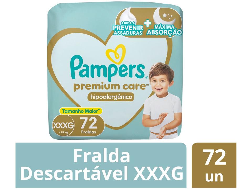 Fralda Pampers Premium Care Diurna e Noturna XXG 19kg 72 Unidades - 2
