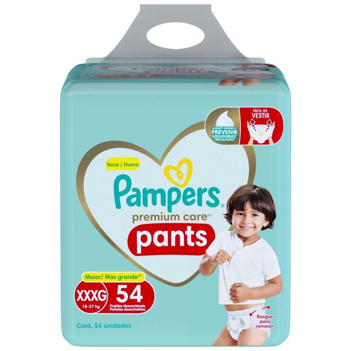 Fralda Pampers Premium Care Pants Tamanho XXG (18-27Kg) 54 Unidades - 7