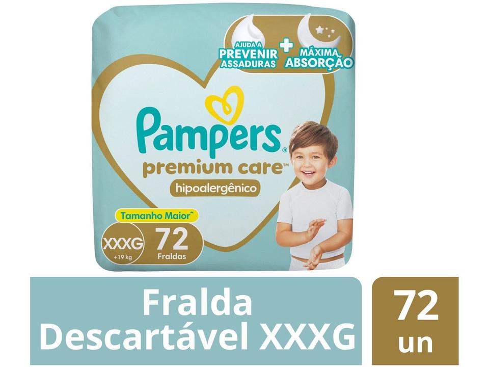Fralda Pampers Premium Care Tamanho XXXG (+19kg) 72 Unidades - 2