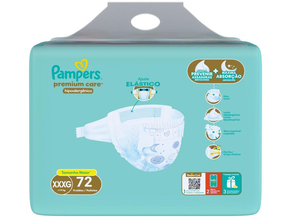 Fralda Pampers Premium Care Tamanho XXXG (+19kg) 72 Unidades - 12