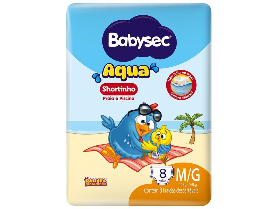 Fralda para Piscina Descartável Babysec Galinha Pintadinha Aqua M/G 11 a 14kg 8 Unidades