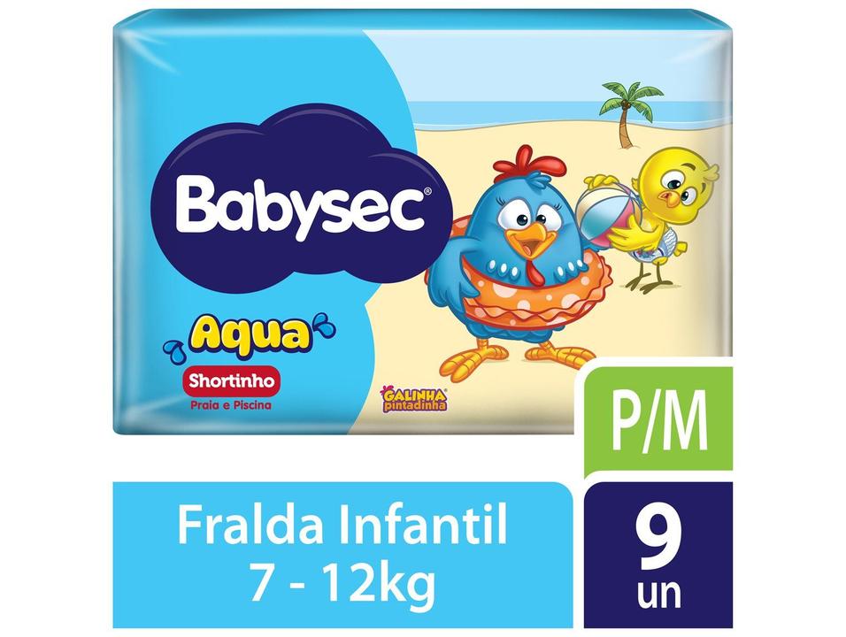 Fralda para Piscina Descartável Babysec Galinha Pintadinha Aqua P/M 7 a 12kg 9 Unidades - 1