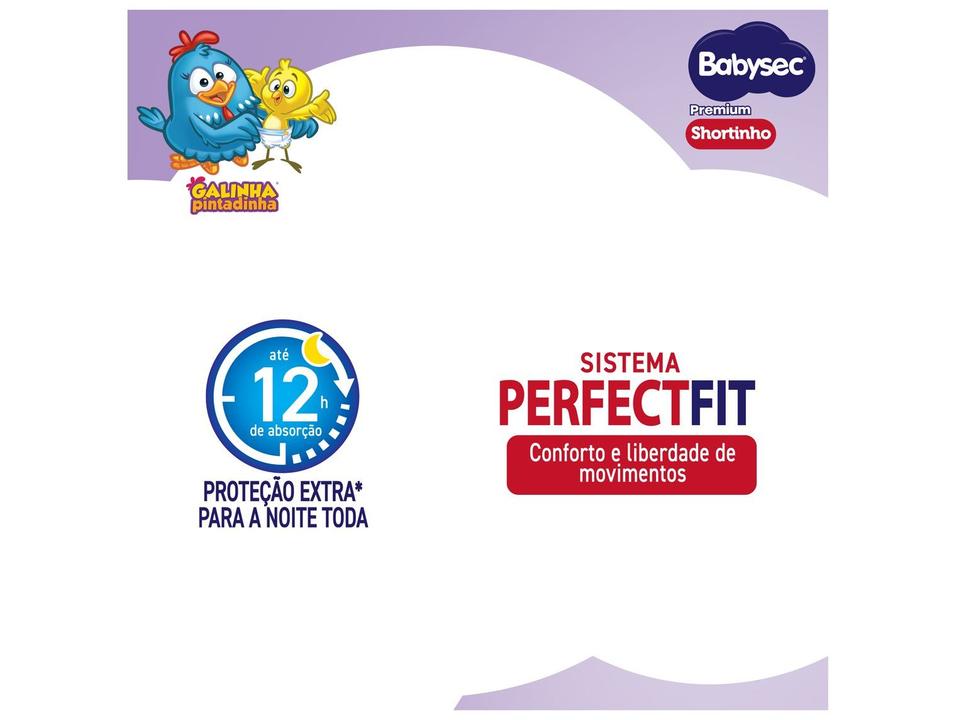 Fralda Shortinho Babysec Galinha Pintadinha Premium Tam. XG 11 a 14kg 22 Unidades - 1